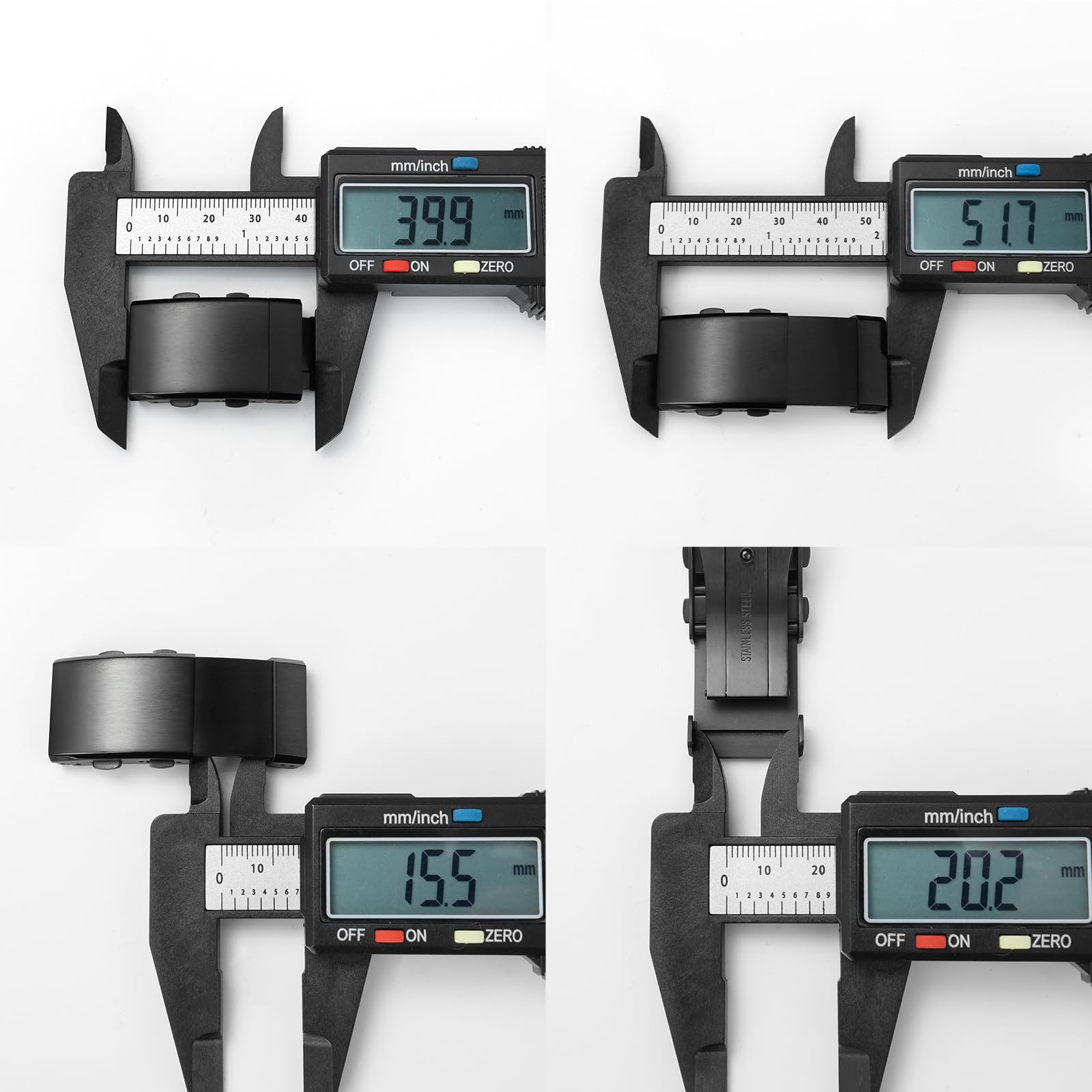 TACTICAL FROG Fermoir de montre en acier inoxydable fraisé - Fermoir pliable de rechange pour bracelet de montre de 18 mm/20 mm/22 mm