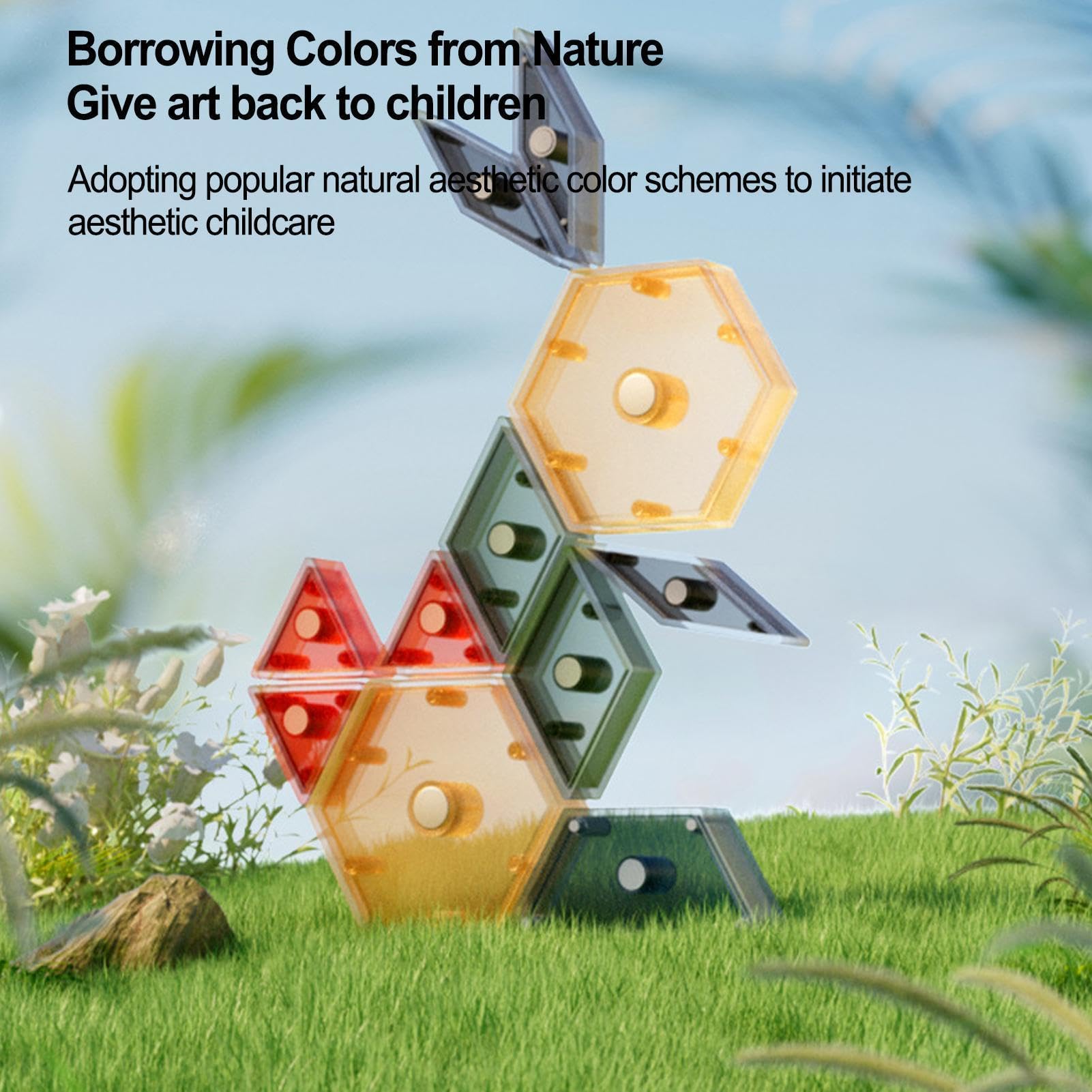De Bloques Magnéticos: Juego De Rompabezas Geométrico, Material Didáctico | Matemático, Juego De De Patrones Creativos, De Pensamiento Lógico | para Niños,