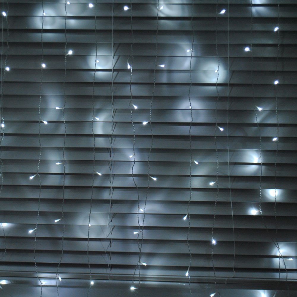 LightsGo 300 LED Curtain Lights 3x3m Mains Powered Fairy Lights (Cool White) Perfect Decorative Lights, Christmas, Festive, House Decoration Lights