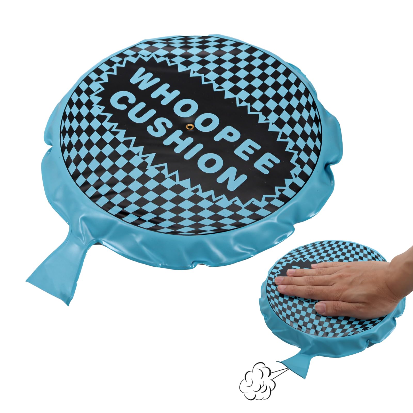 EDOBLUE Whoopee Cushion,8" Whoopie Cushion Fart,Self Inflating Woopie Cushion for Adult Teens,Make Great Big Mega Woopy Fart Sounds, Funny Fart Game, Novelty Prank Gag White Elephant Gifts