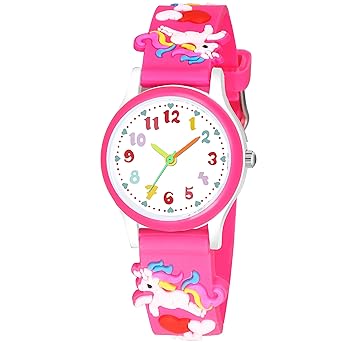 SWADESI STUFF Arabic Display White Dial Unicorn Series Multicolored Silicone Strap Analog Watch for Girls Unisex Kids