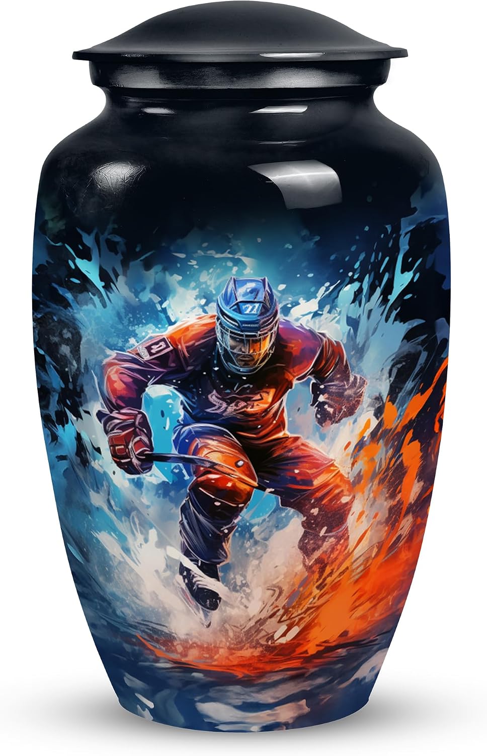 Hockey Cremation Urns for Adult Ashes, Handcrafted Large Urn, Burial, Urns for Human Ashes Adult Female Or Male, Funeral Decorative Urn Large Size 10"