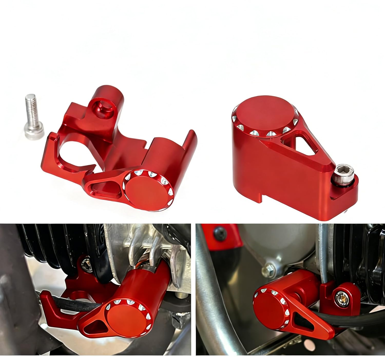 Monkey125 Temperature Sensor O2 Oxygen Sensor Cover Compatible with Monkey 125 (JB03) CT125 Trail 125 (JA65) GROM/ MSX125 (JC92) DAX 125 (JB04) All Year 3D CNC Motorcycle Sensor Guard (Red)
