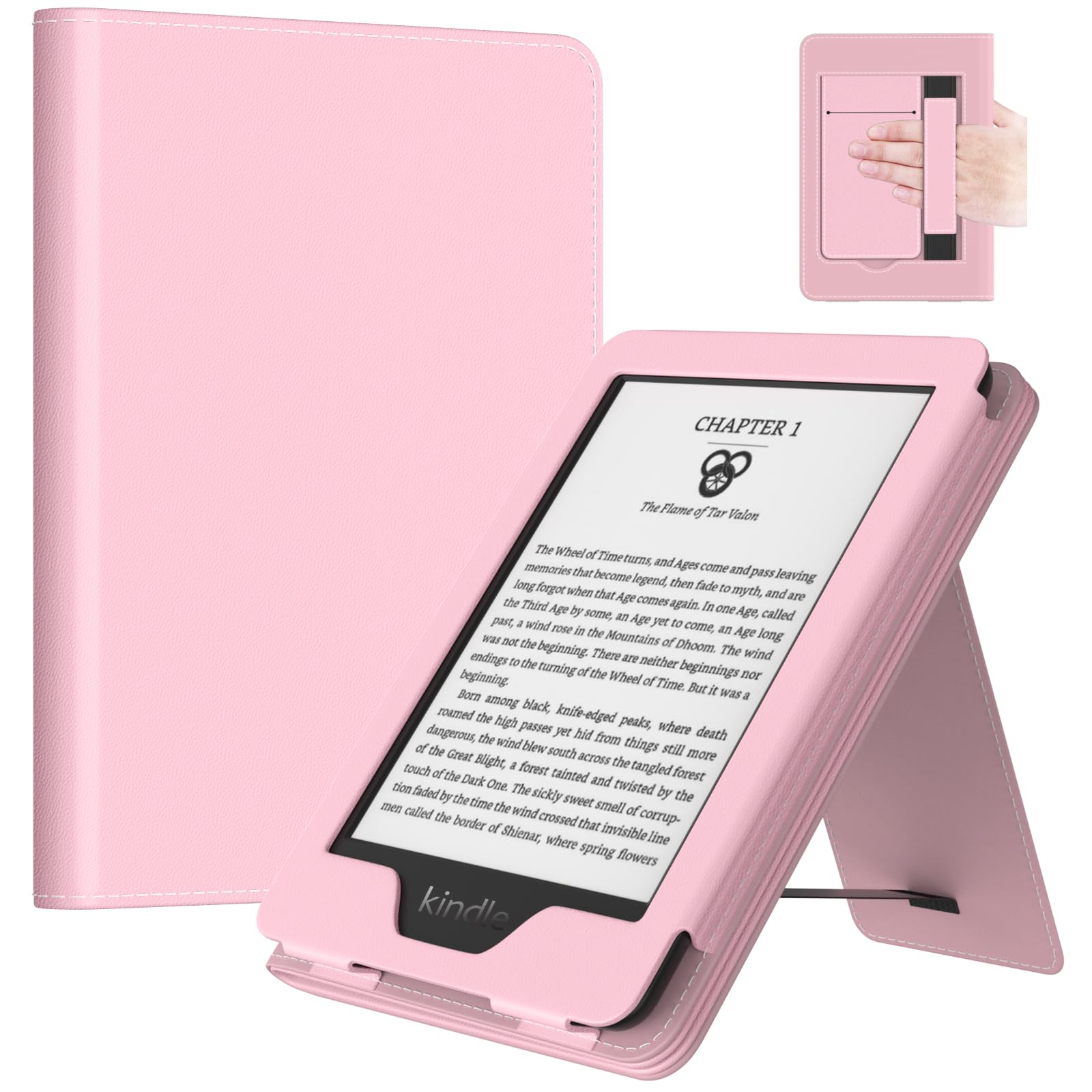 moko case fits all-new 6" e-reader(11th generation, 2024/2022)(10/8th gen,2019/2016),ultra lightweight pu shell cover with auto wake/sleep for ebook 2024,not for kobo aura 2/remarkable, pink