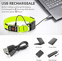 Vista 4 de Illumifun Collar LED para perro, collar de perro con luz, recargable que brilla en la oscuridad, collar de seguridad para perro, con luces para Verde