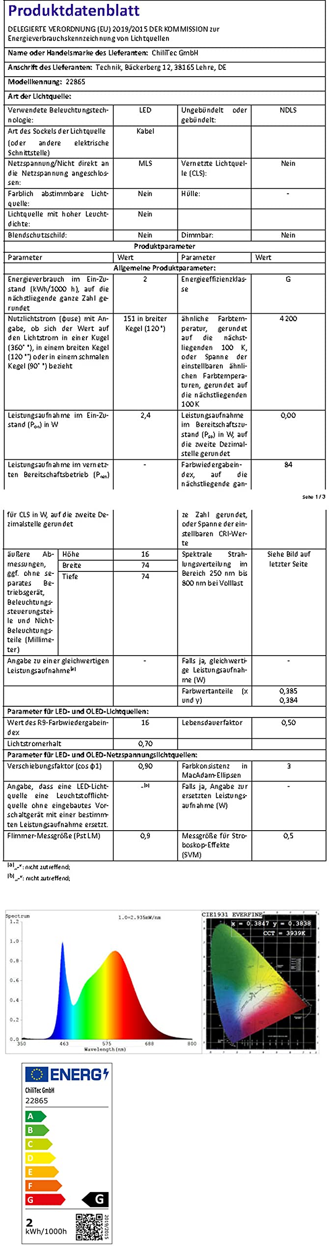 ChiliTec LED Einbauleuchte Treppenlicht - Stufenleicht für Unterputz Dosen - 2Watt 150Lumen - für 60mm UP-Dosen - 230V Stufenbeleuchtung 4er Set Weiß
