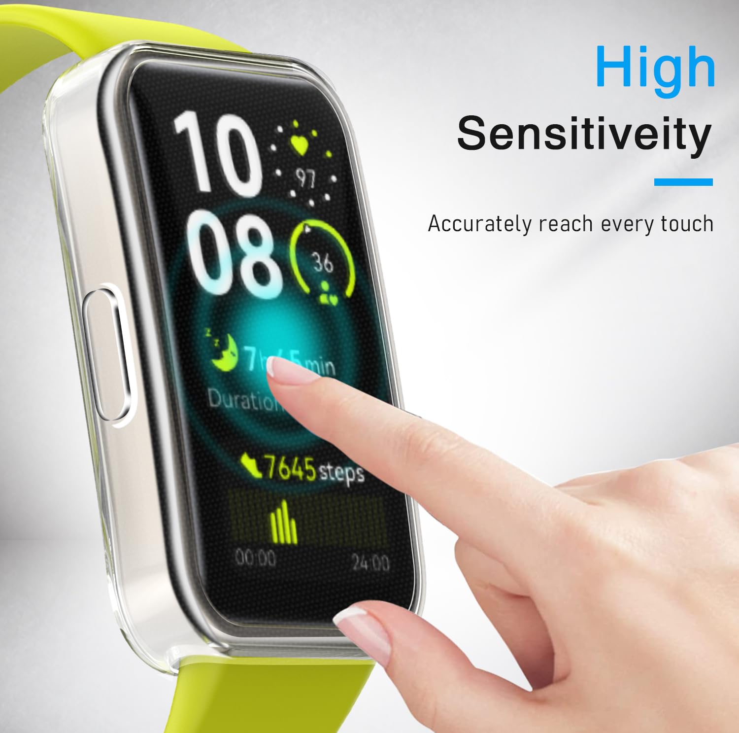 ivoler 3 sztuki przezroczystych silikonowych etui do Huawei Band 10 / Huawei Band 9 / Huawei Band 8 etui ochronne, pełne pokrycie, folia ochronna miękka TPU Cover Case ochrona wyświetlacza folia