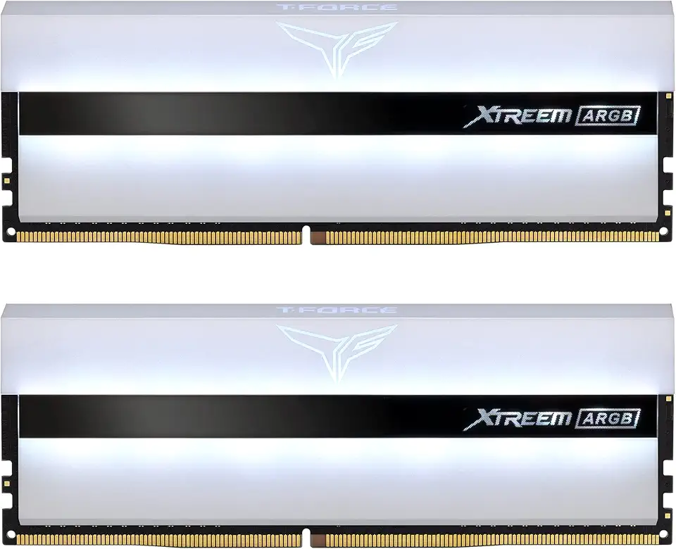 TEAMGROUP Memória RAM para jogos T-Force Xtreem ARGB 3600MHz CL18 16GB (2x8GB) PC4-28800 Dual Channel DDR4 DRAM Desktop (branco) - TF13D416G3600HC18JDC01