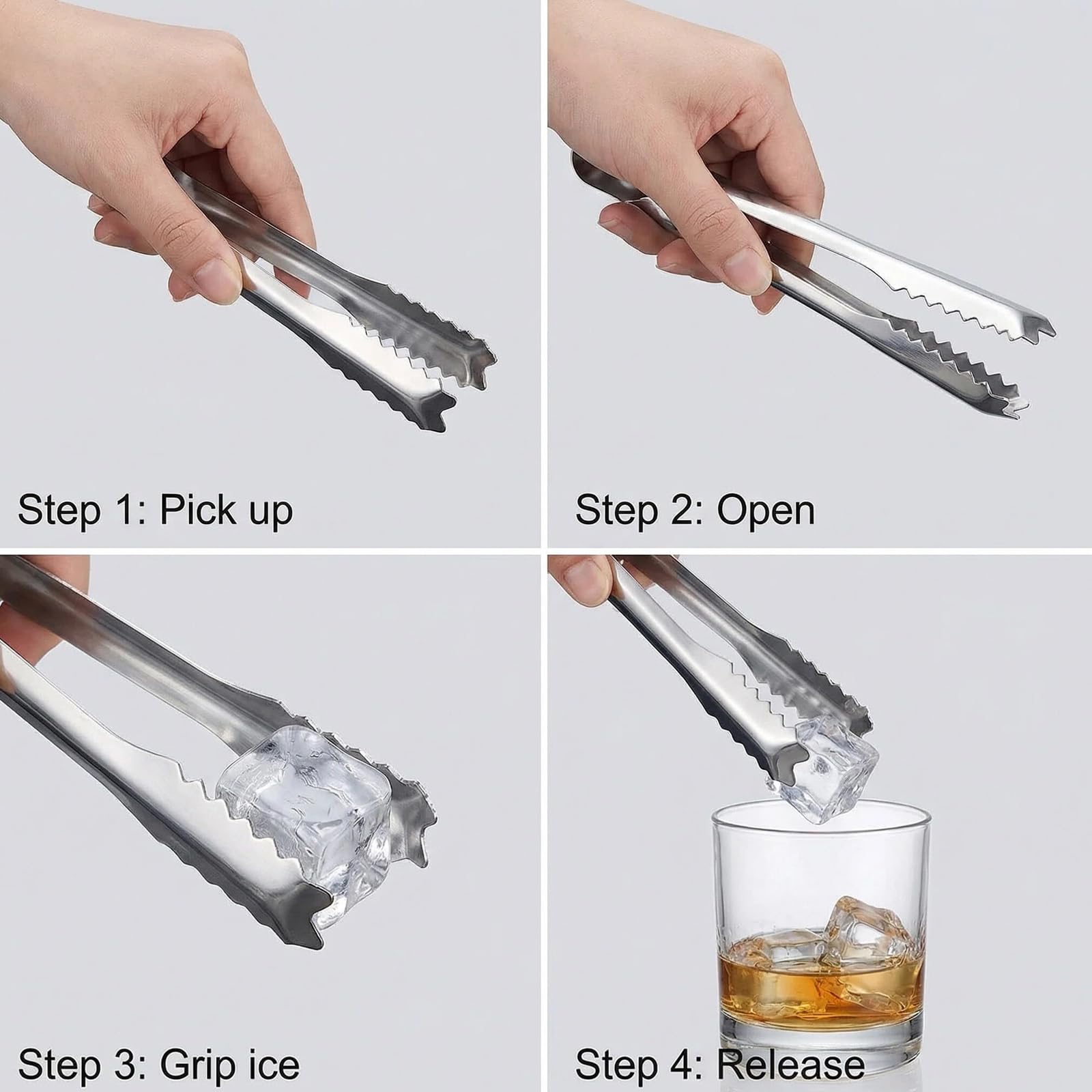 10 Pinzas Pinzas Para Hielo Acero Inoxidable Pinzas Para Dulces Pinzas Para Azúcar Para Banquetes De Boda, Buffets, Parillas Y Picnics Herramientas Prácticas Para Uso Diario en Hogares, Restaurantes — view 4