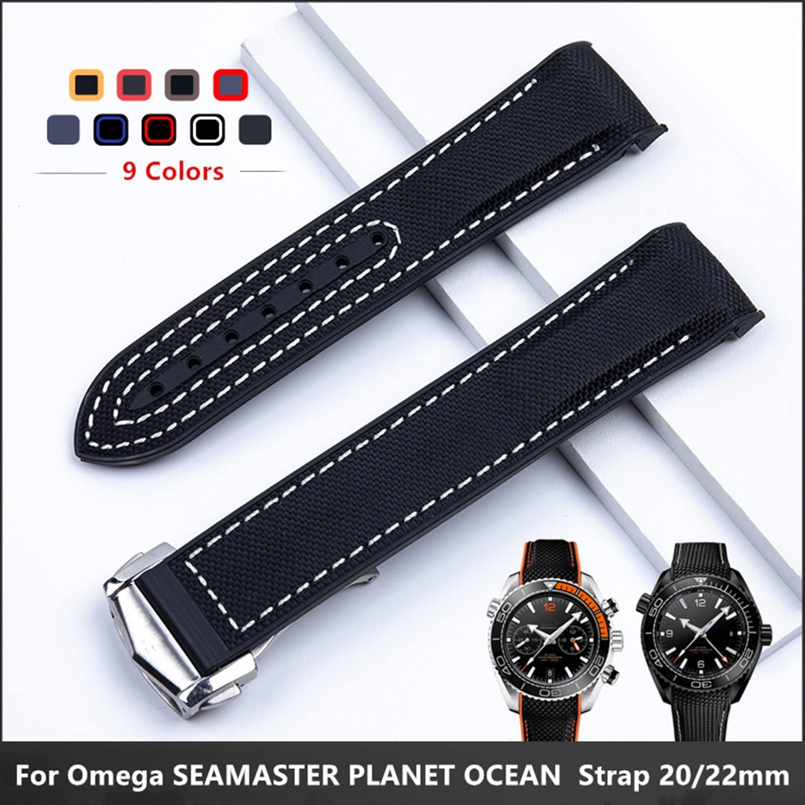 XMKT 20 mm 22 mm nylonowy pasek gumowy do paska Omega Seamaster Planet Ocean zapięcie do paska akcesoria bransoletka łańcuch
