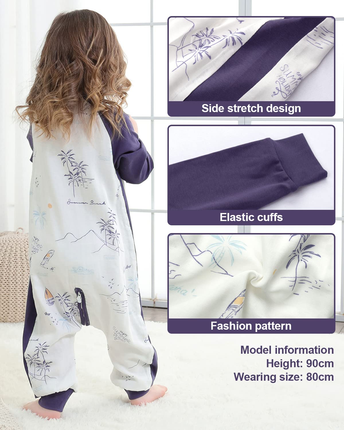 Sacco Nanna Con Piedini 1 TOG In Cotone - Pigiama Morbido Per Bambini 6 Mesi-3 Anni