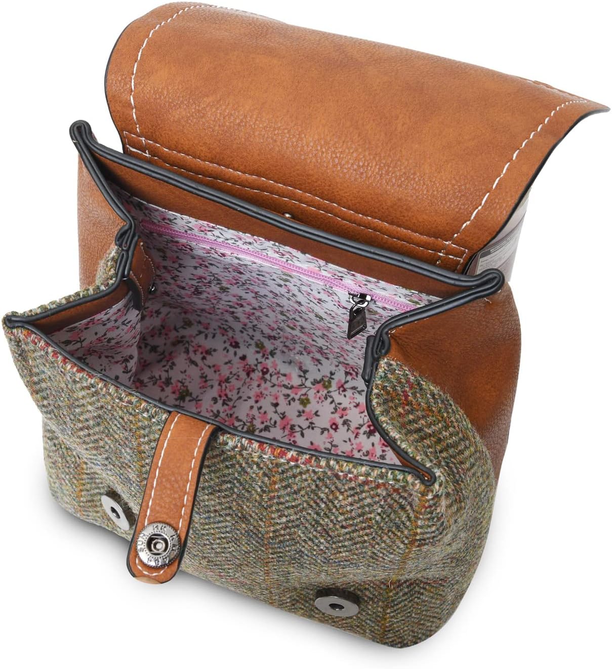 Harris tweed The Mini Jura Backpack, Chestnut Herringbone, Mini