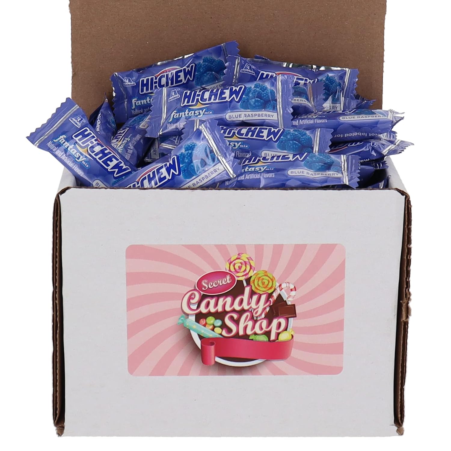 HiChew Chewy Fruit Candy Bulk in Box (Pack of 50) (Blue