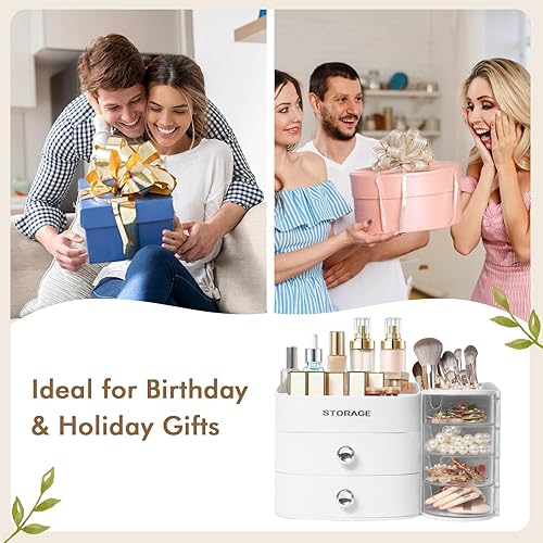 Miniatura 7 de XIAPIA Organizador de maquillaje para encimera, organizador de maquillaje para tocador, cuidado de la piel y organizadores de cosméticos con