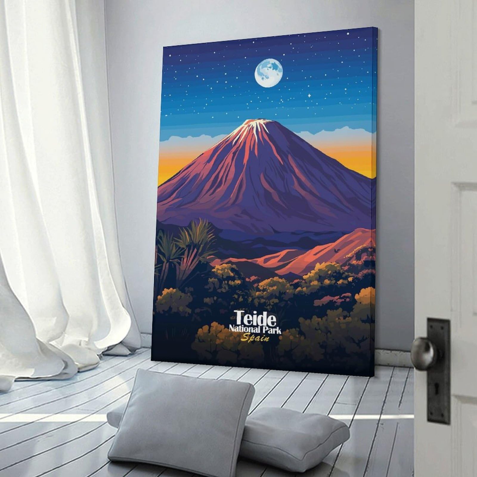 Junmoney Frame-Style-12 Canvas Wall Picture Teide National Park, 12X18inch(30X45cm), For Sofa Walls, Lounge Or Home Corners, Canvas Styling For A Polished Room Look