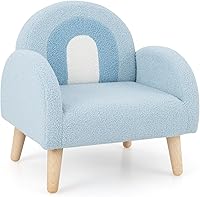 Vista 18 de Sofá Infantil INFANS, Silla Balancín para Niños Pequeños con Estructura de Madera Sólida, Diseño Antivuelco, Tela de Felpa, Sillón para Niños