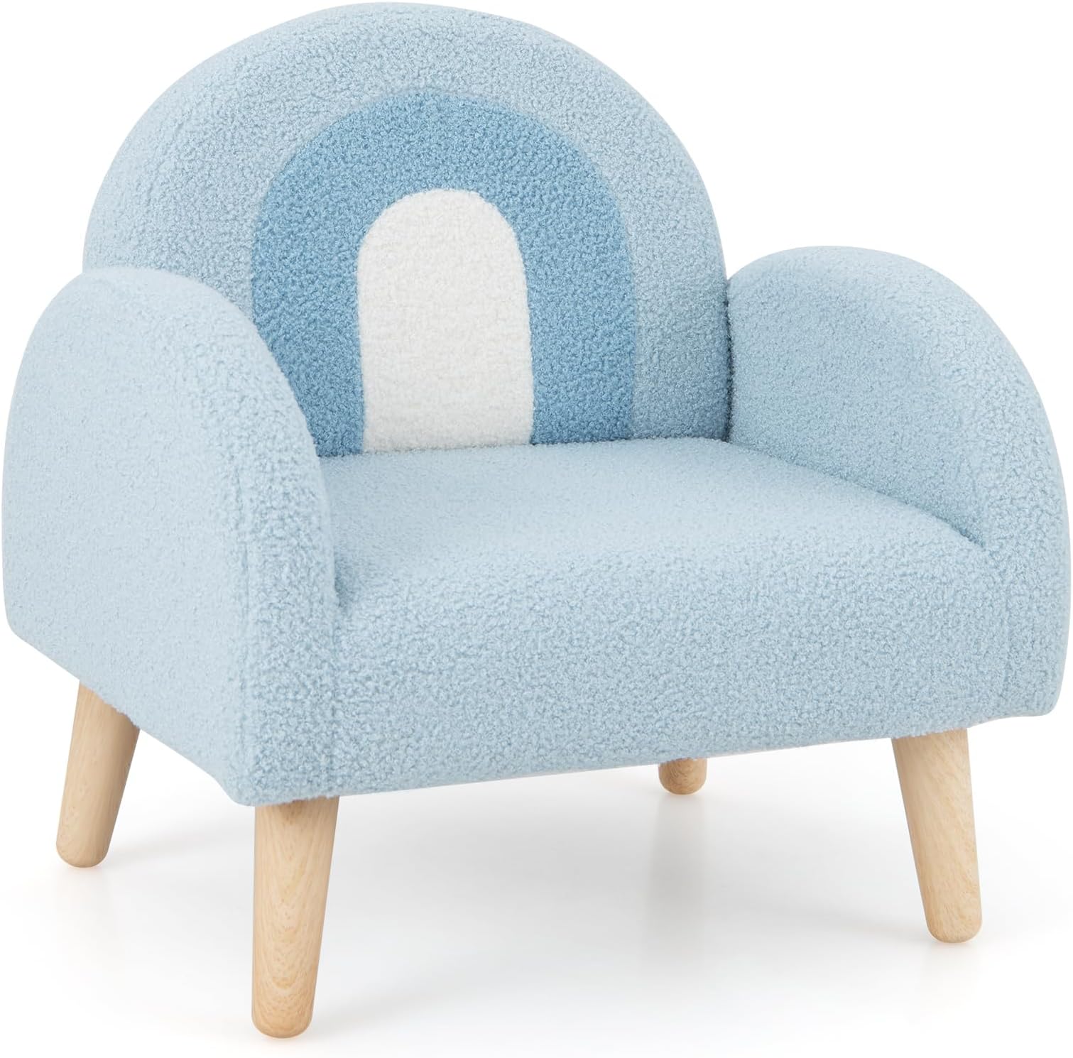 INFANS Kids Sofa, Toddler Armchair with Solid Wooden Frame Anti-Tipping Design Plush Fabric, Upholstered Children Chair for Kindergarten Playroom Preschool, Gift for Boys Girls, Toddler Couch