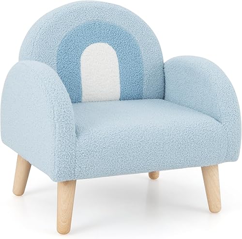 Miniatura 18 de Sofá Infantil INFANS, Silla Balancín para Niños Pequeños con Estructura de Madera Sólida, Diseño Antivuelco, Tela de Felpa, Sillón para Niños