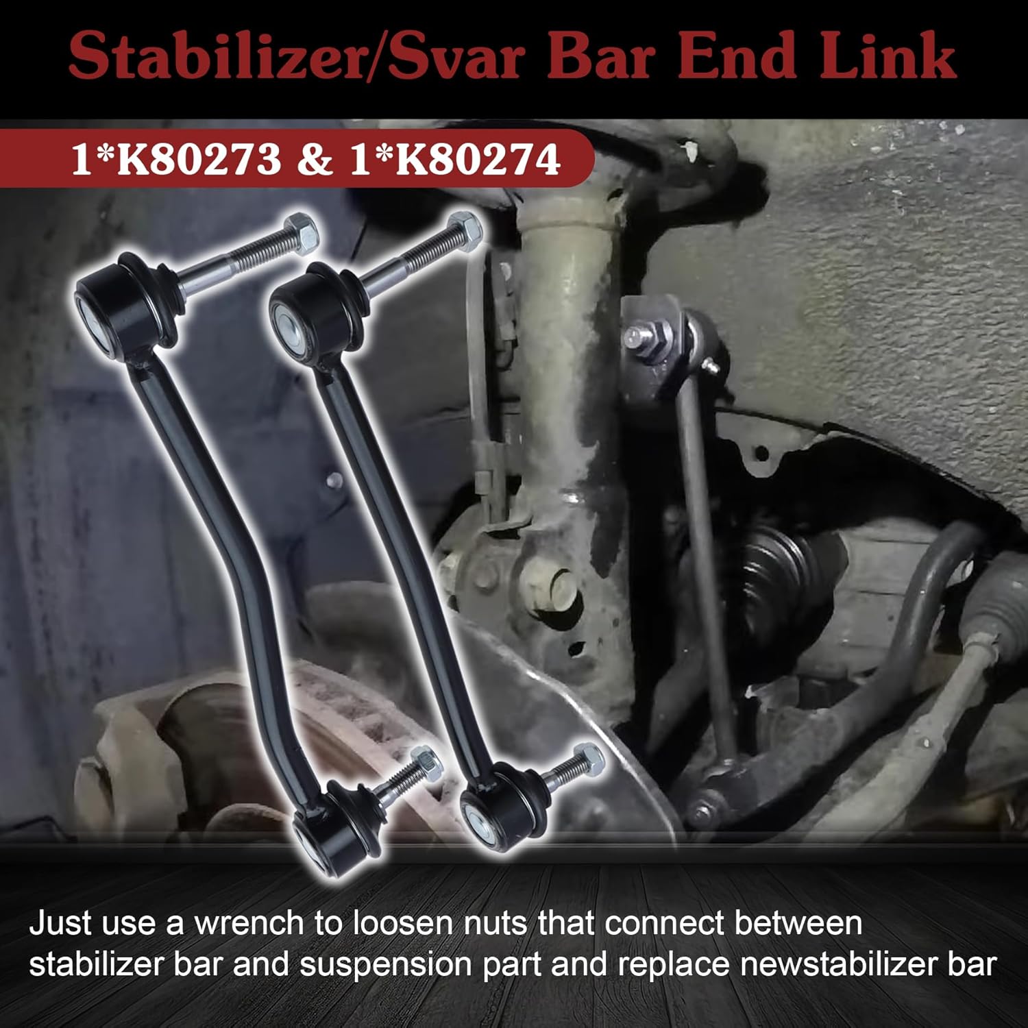 K80273 K80274 Sway Bar Link - Front Stabilizer End Link Compatible with 2000-2005 Ford Excursion丨2000-2004 Ford F250 F350 F450 F550 Super Duty