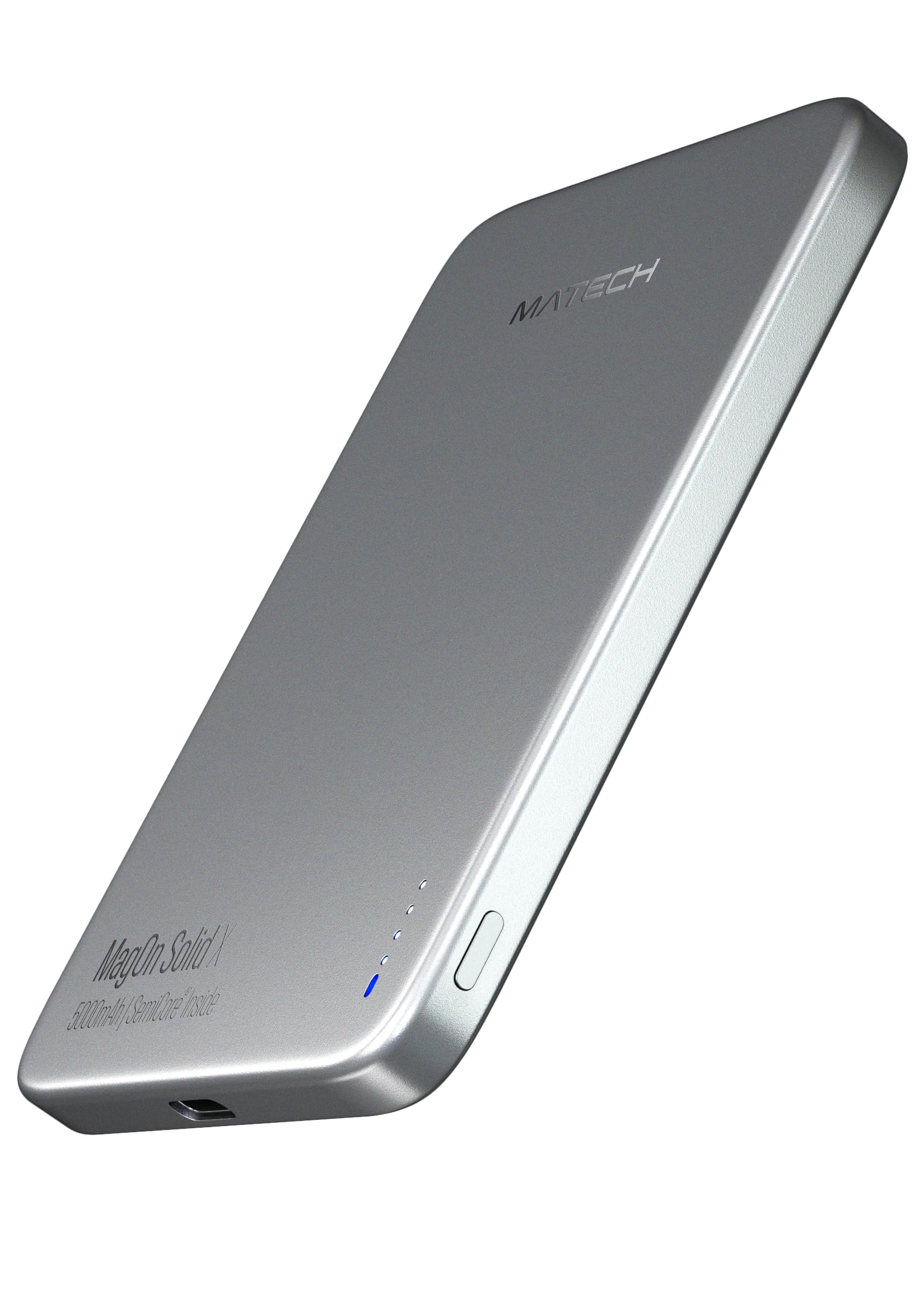 MATECH モバイルバッテリー 半固体電池 Qi2 マグセーフ 小型 超薄型…