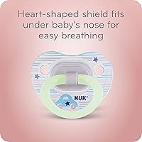 Vista 5 de NUK Glow-in-The-Dark Orthodontic Pacifiers , Colors may vary, 6-18 Month (Pack of 2)