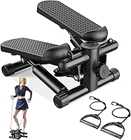 Sweetcrispy Mini Stair Stepper with Resistance Bands - Portable Full Body Home Workout Machine, 300 lbs Capacity, Quiet & Knee-Friendly