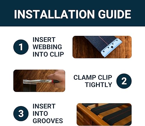 Miniatura 4 de House2Home Clips de extremo de metal para correas de goma, reparación de tapicería para muebles de sofá silla, incluye instrucciones (10 unidades)