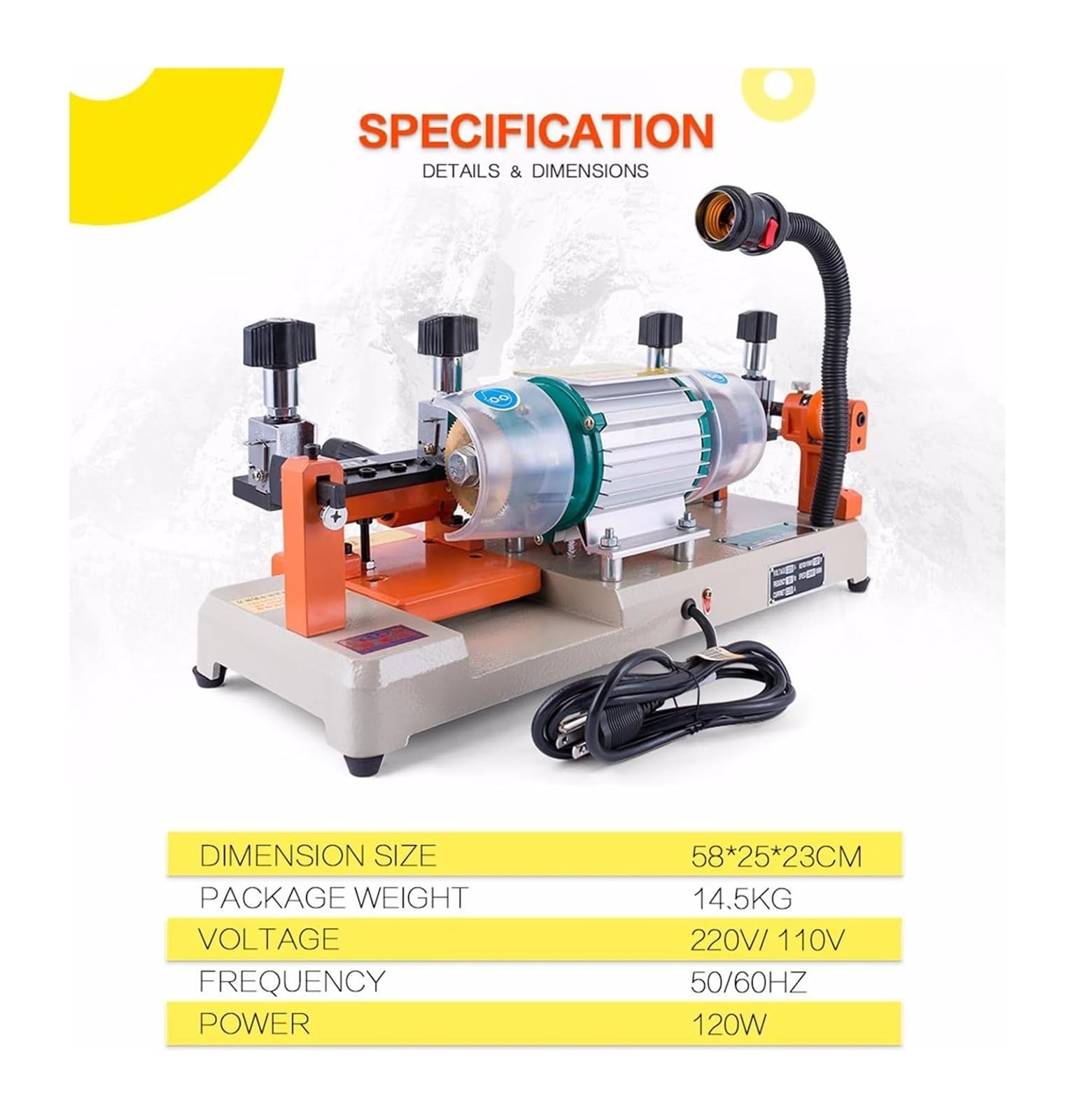 Máquina de copia multifuncional de doble cabezal de 120 W, máquina de corte horizontal de llaves (238BS), herramienta de copia de llave de rueda manual, equipo de cerrajería, para equipo de