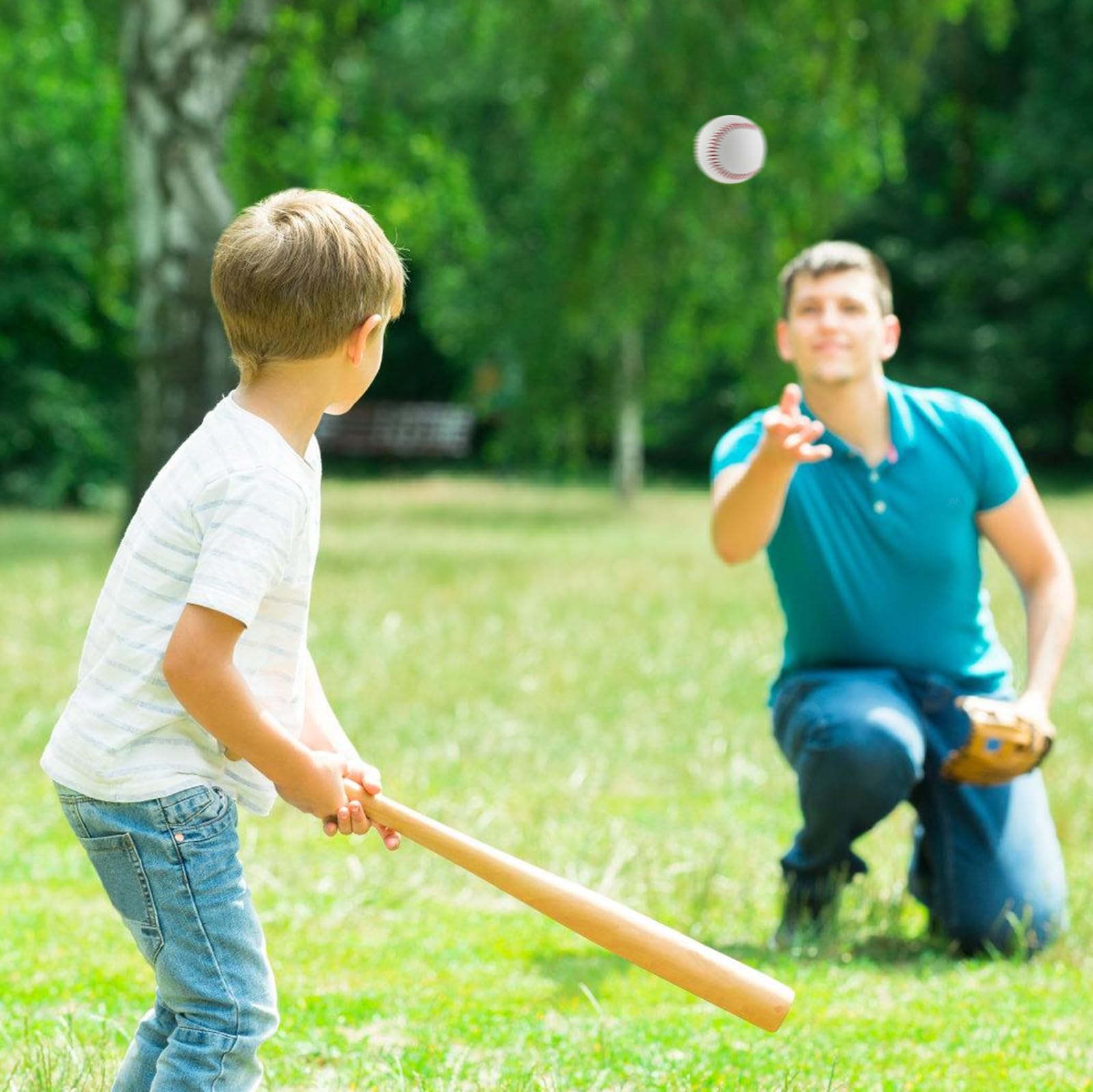 Palline Da Baseball LEKEFETO Professionali - 4 Pezzi, Cucite A Mano, PU Morbido, 9 Pollici