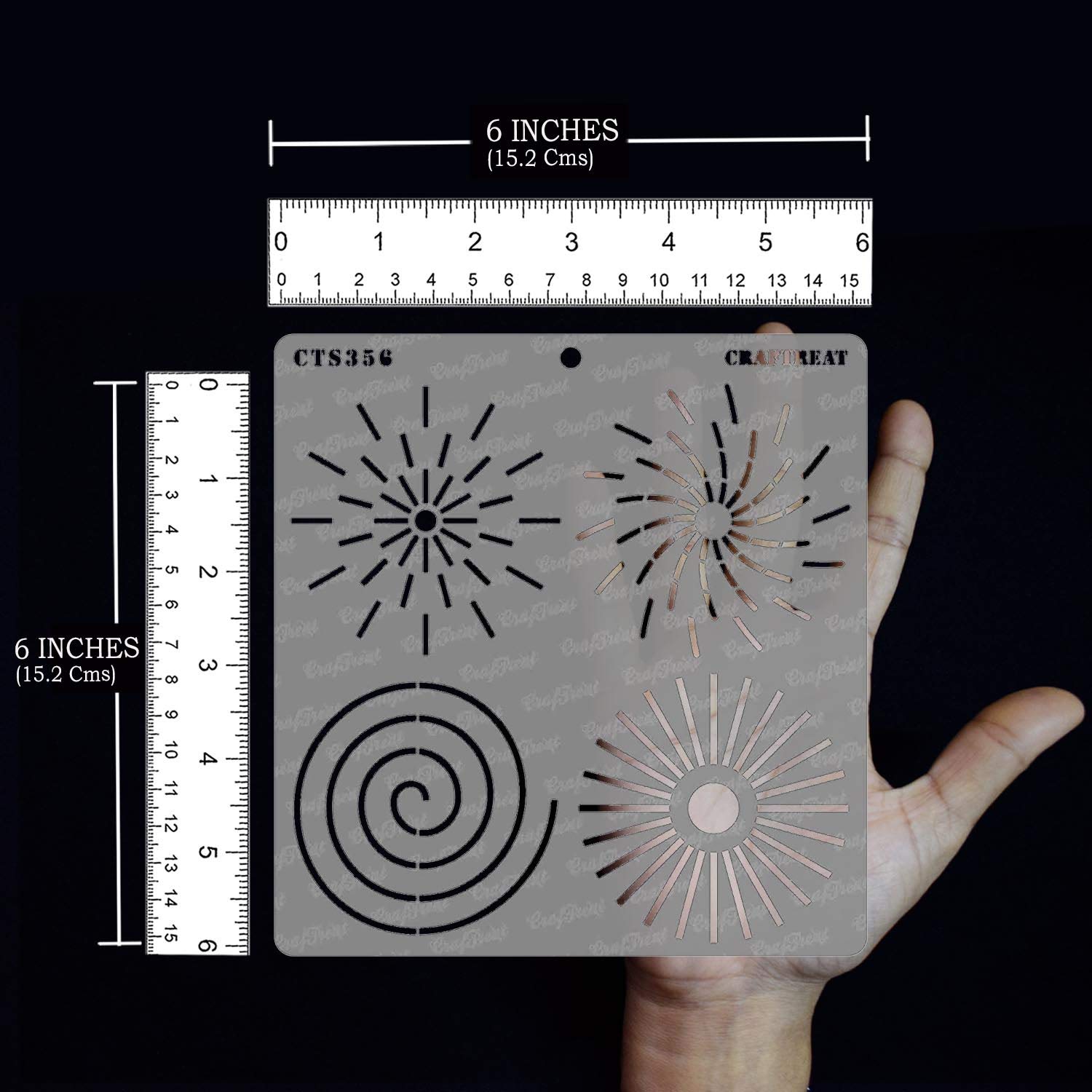 CrafTreat Pochoirs Mandala Réutilisables Pour Peinture Sur Bois, Murs Et Carrelage – Paon Flourish – 15,2 X 15,2 Cm – Pochoirs D'art Et D'artisanat – Pochoir Mural Motif Cachemire