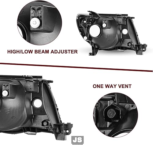 Miniatura 5 de JSBOYAT Repuesto de montaje de faros delanteros para Toyota Tacoma Pickup 2005-2011 para pasajero y lado del conductor, carcasa cromada, reflector