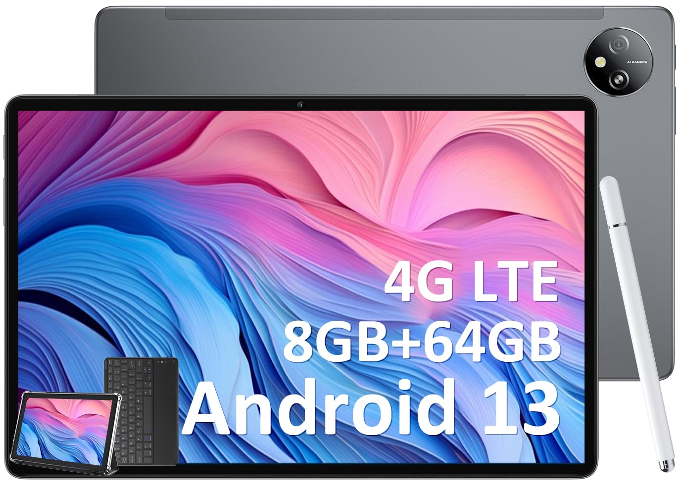 Blackview 10 Inch Tablet Tab80 Android 13 Tablets, 8GB+64GB/2TB
