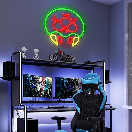 Miniatura 7 de Letrero de neón de alienígena para juegos con luces LED de neón para decoración de pared, luces de neón regulables para sala de juegos, cueva de