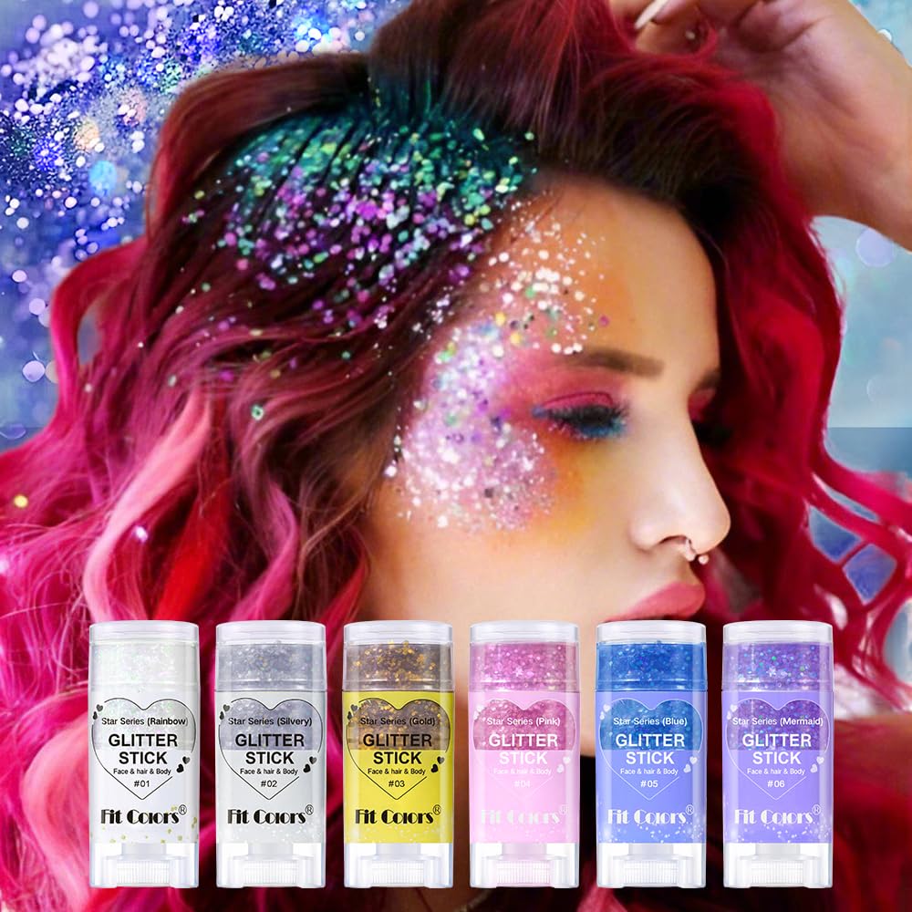 Gel glitter per viso e corpo, trucco viso di carnevale, glitter per capelli, gel con paillettes, accessorio cantante per concerti festival (#04 rosa)