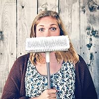 Vista 4 de Juego de cepillo de limpieza de suelo y cepillo de lechada con mango largo, cepillo limpiador de lechada resistente con cerdas rígidas