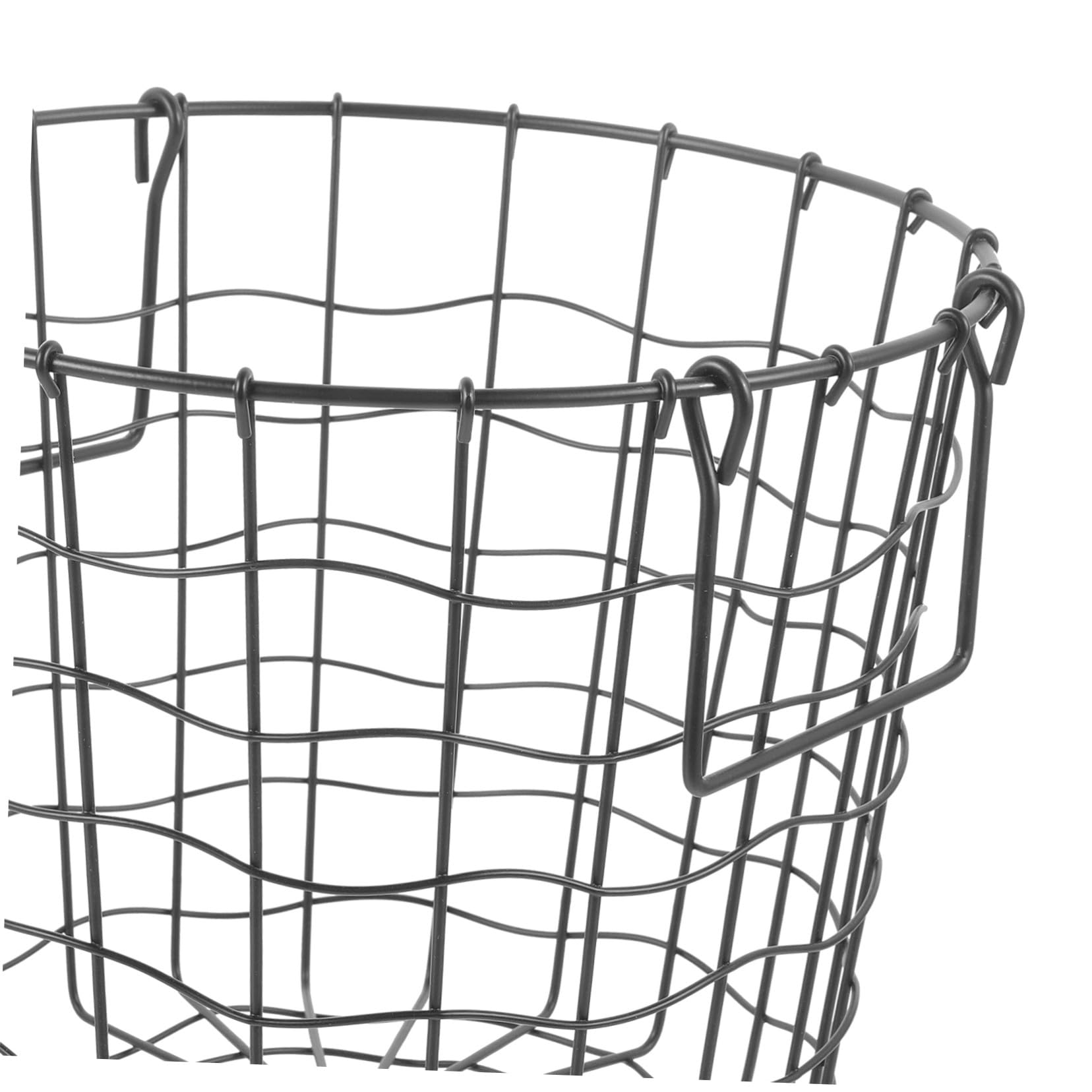 Cesta de Almacenamiento de Hierro Negro de Gran Capacidad y Estructura Resistente Adecuada para Uso en Exteriores y Guardar Otros Artículos