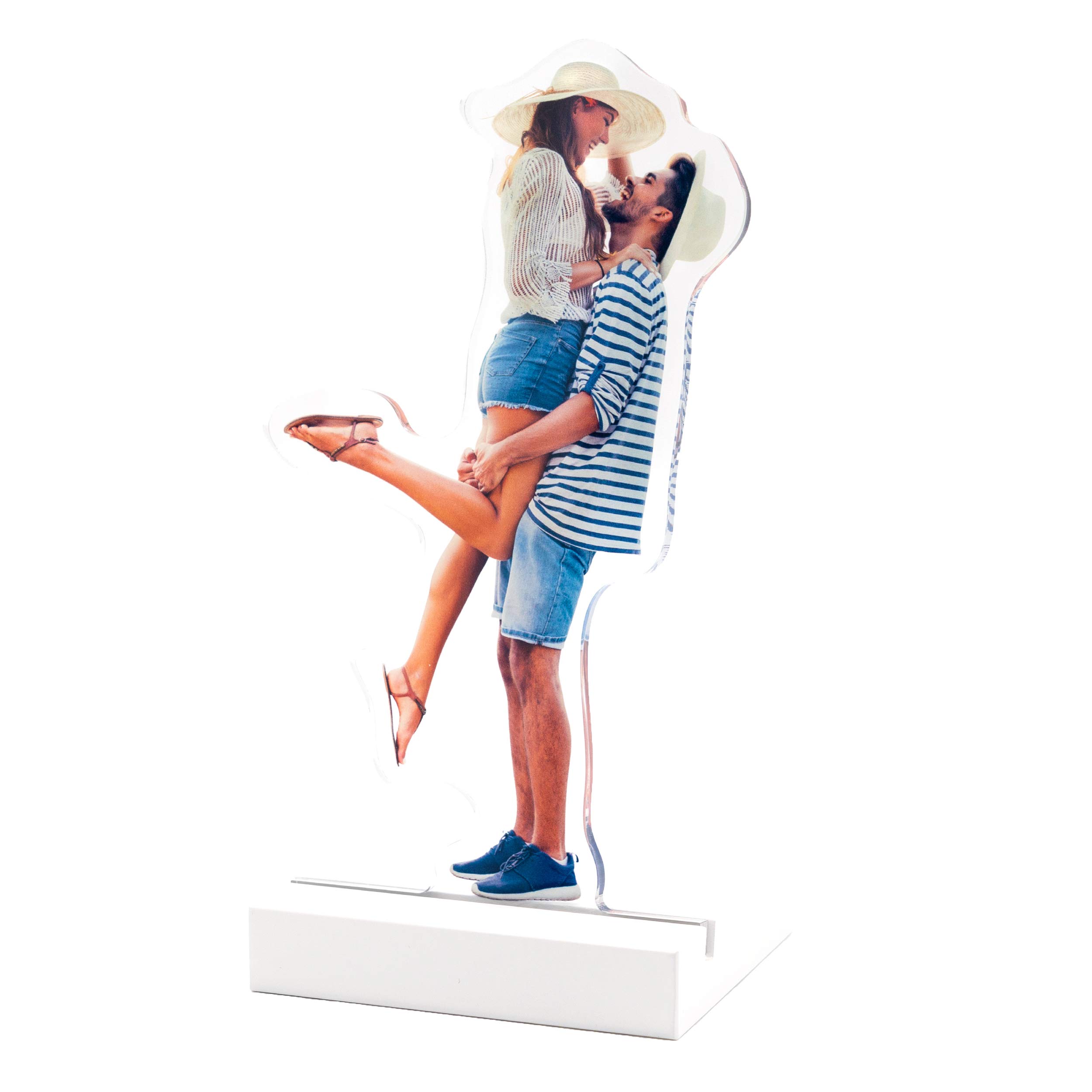 Plexipeople - Dein Foto als Fotofigur - aus 100% recyceltem Acrylglas - Einzigartige Fotogeschenke zur Geburt, Hochzeit uvm. S (max 15x18cm), Weiß