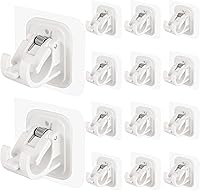 Vista 14 de Codoule 10 soportes autoadhesivos para cortinero, sin taladro, sin necesidad de taladro, ganchos ajustables para cortinero, ganchos para cortinero