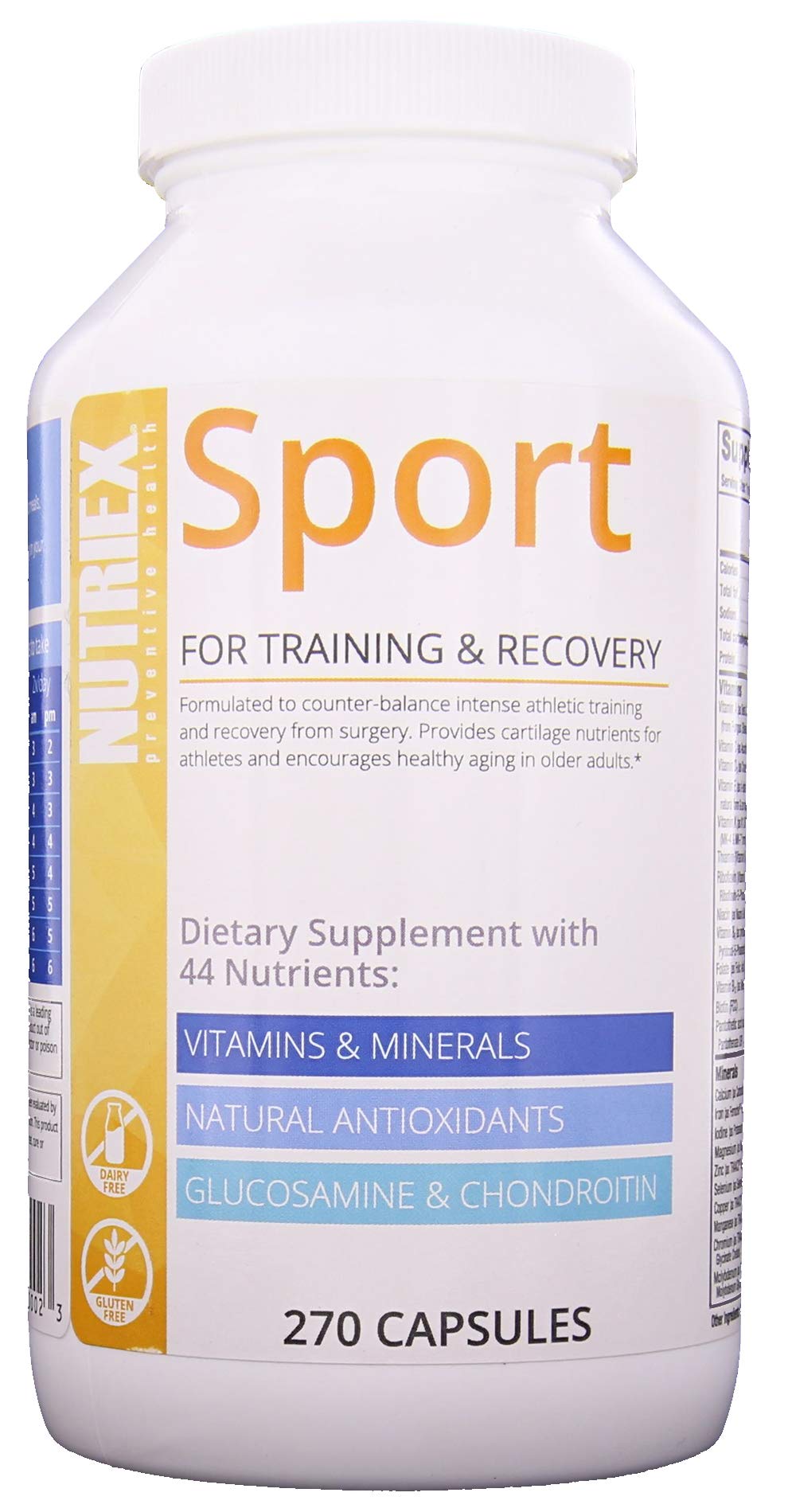 Nutriex Sport Comprehensive Multivitamin Supplement with Glucosamine & Chondroitin 270 Capsules
