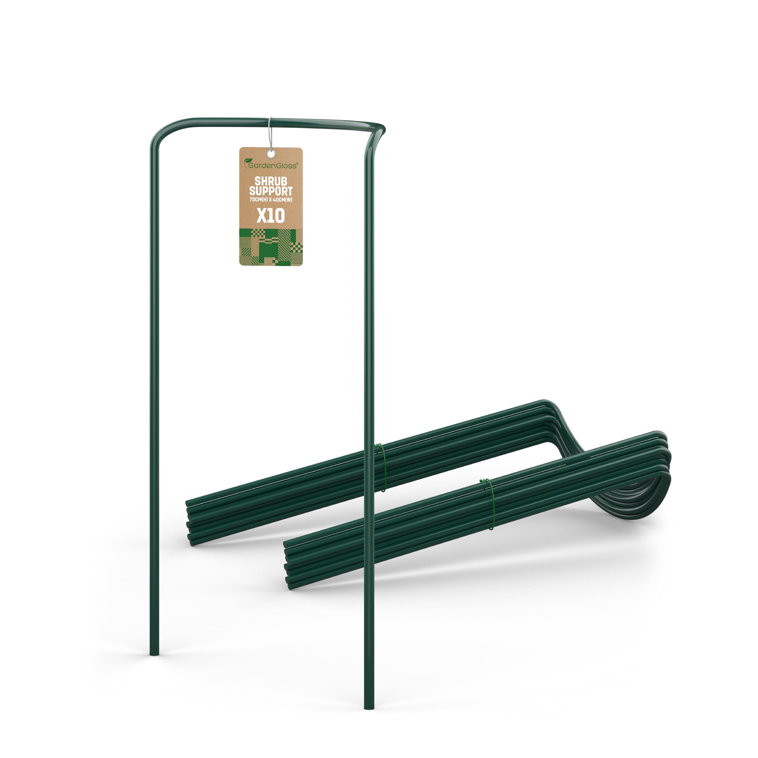 GardenGloss Soportes para Arbustos (10 Unidades) - Ayuda a la Escalada para Hortensias y Rosas y Otras Plantas - 70cm de Alto y 40cm de Ancho