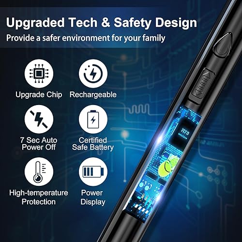 Miniatura 3 de KTEBO Paquete de encendedor eléctrico recargable, encendedor largo USB para uso de arco de plasma para encender vela, encendedor de arco resistente