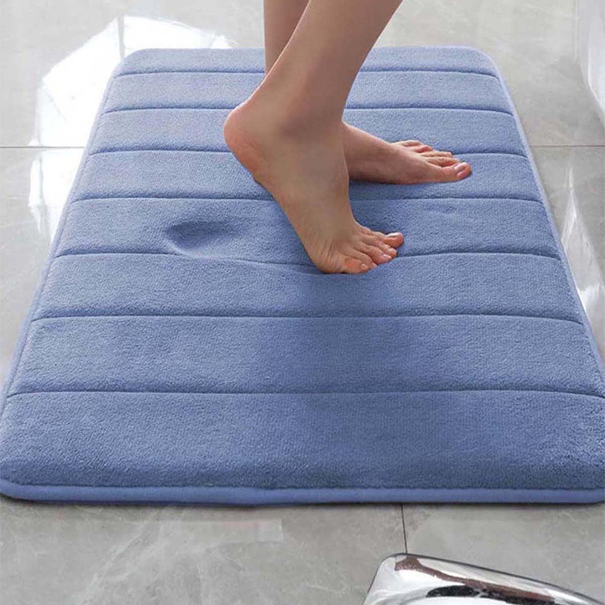 Extra weiche Memory Foam Badematte - Rutschfester, saugfähiger, schnell trocknender Teppich für Haus & Küche 100x200 cm Lila - Bequeme Badezimmer-Bodenmatte