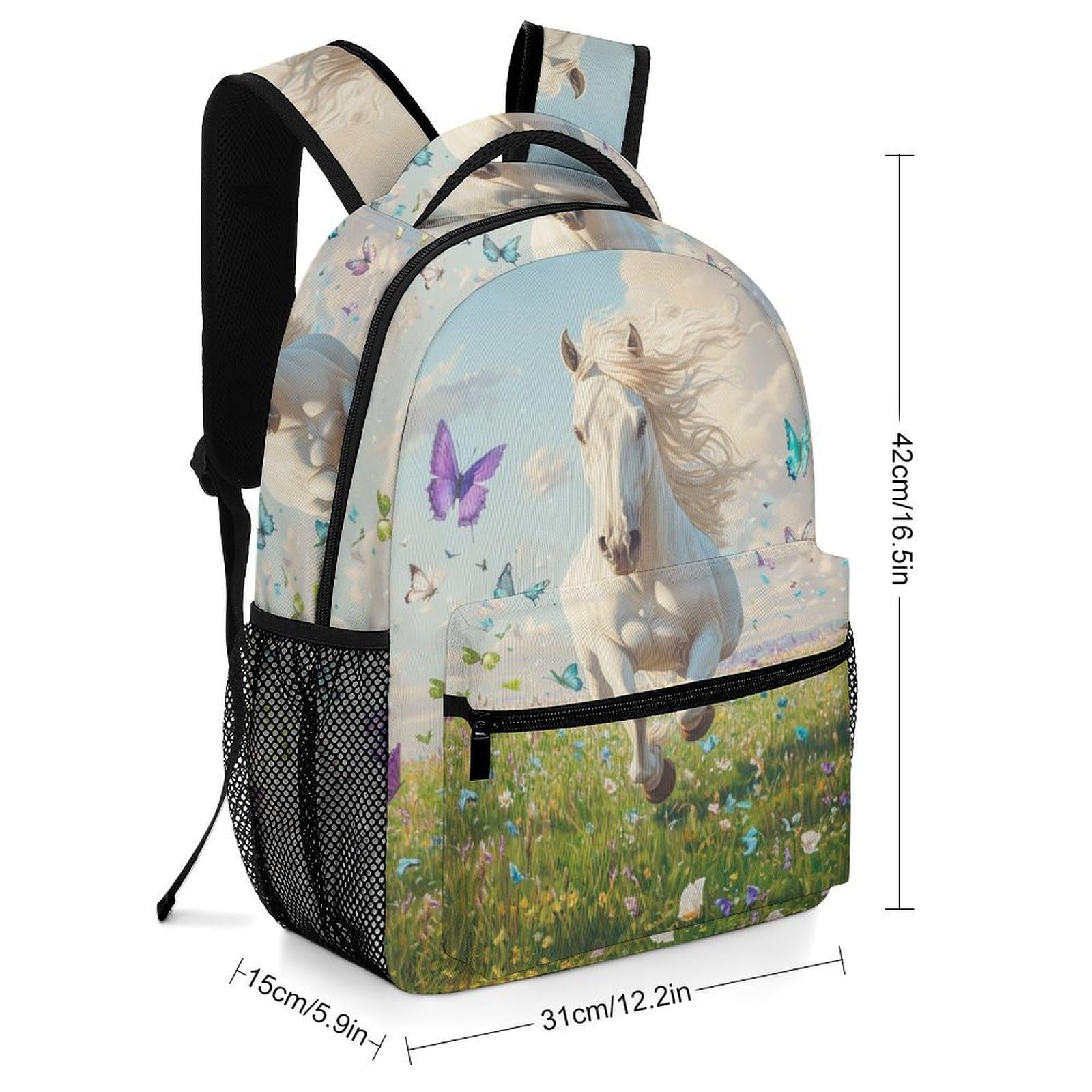 Sacs À Dos Portrait de cheval raffiné Pour Enfant Cartable Animal Sacs D'école Ecole Scolaire Garçons Et Filles One Size