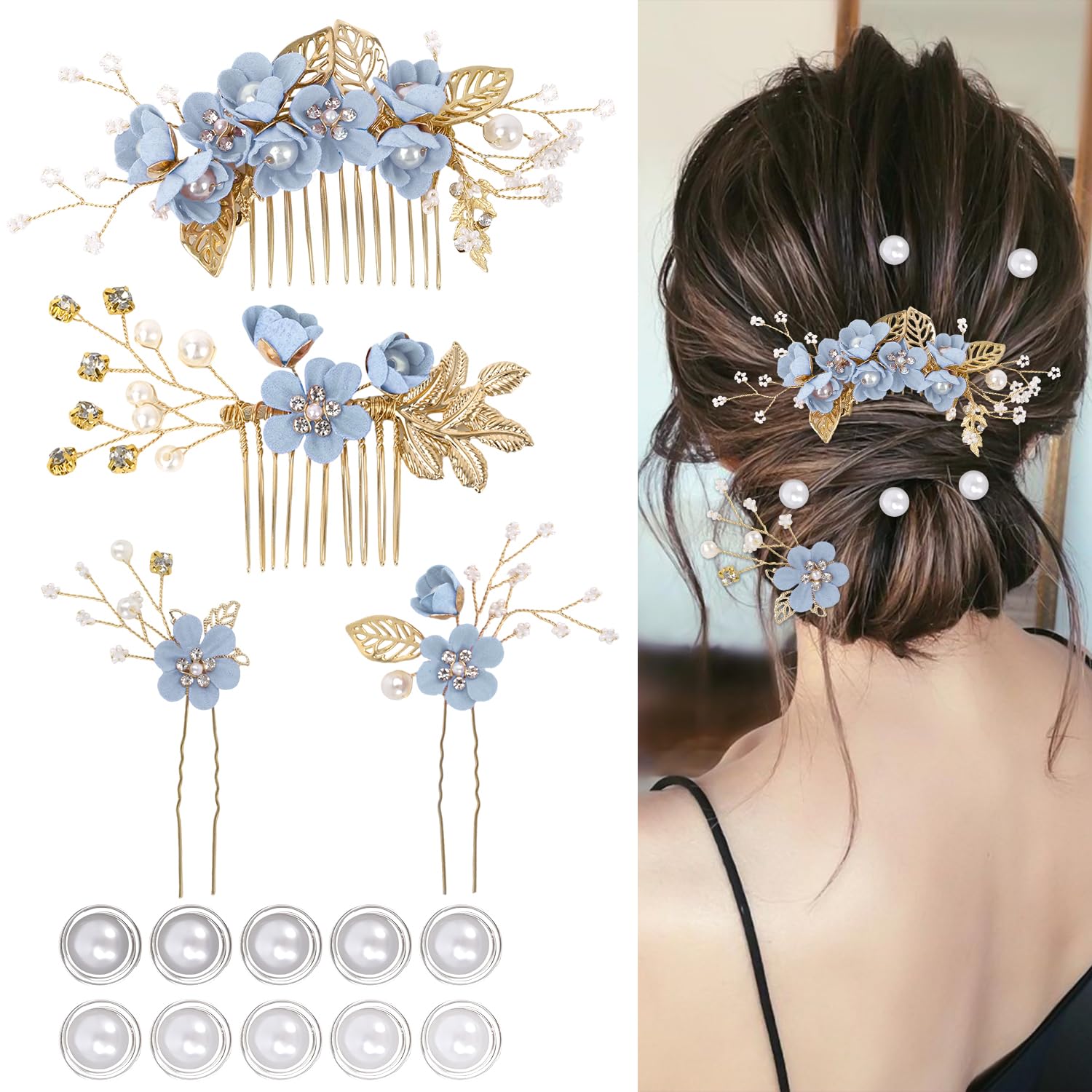 Damigella d'onore fiori fascia capelli,Matrimonio Testa Di Cristallo Pezzo Perline Di Riso Tessuto A Mano A Forma Di Foglia Fascia Per Capelli Da Sposa Banchetto Di Nozze Fascia Per Capelli Acces