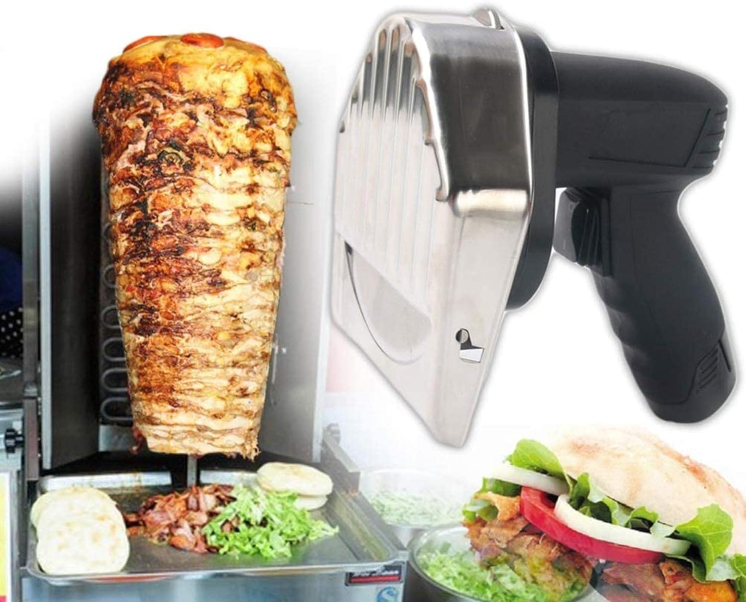 Machine, 80W can Adjust The Thickness Electric Kebab Knife Electric Kebab Slicer Portable Electric Carving Knives Kebab s for Home Lamb Pork Chicken