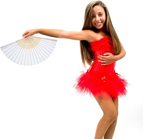 Miniatura 4 de Bememo Abanicos de mano plegables de bambú de seda para regalo de boda de iglesia, recuerdos de fiesta, decoración de bricolaje (paquete de 12,