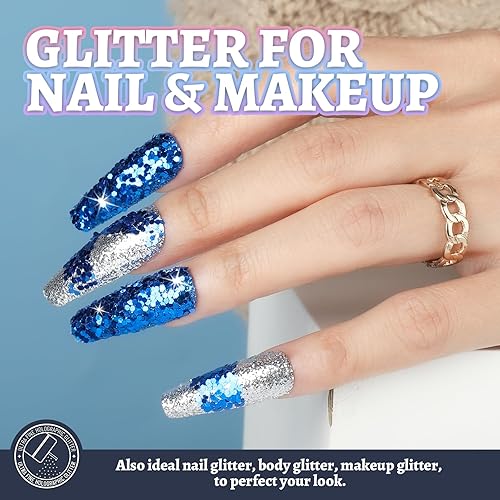 Miniatura 103 de LEOBRO Brillantina rosa, 5.29 onzas, purpurina gruesa rosa intenso para manualidades, resina, cuerpo de uñas, decoración de fiestas de vacaciones