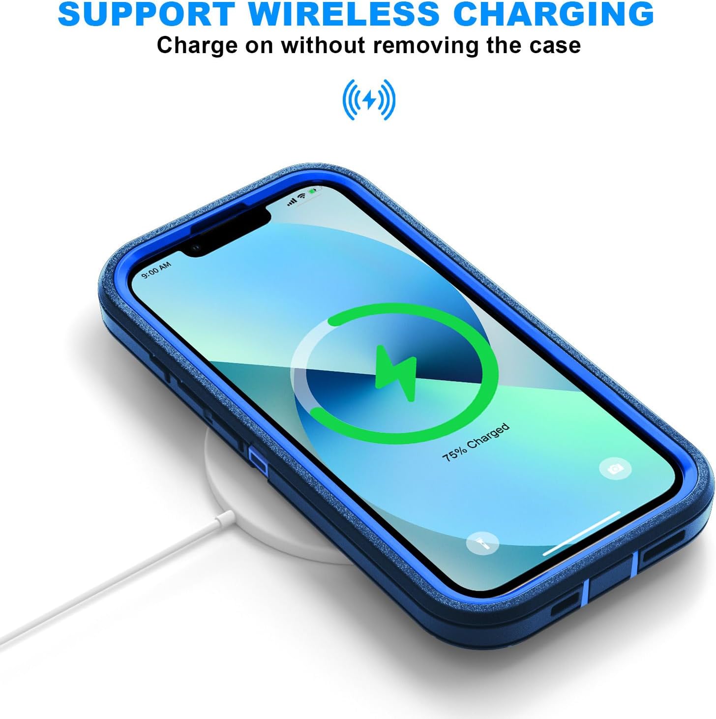 for iPhone 16e Case Dropproof DustProof Strong Durable Heavy Duty Full Body Rugged 3-Layer Military Protective for iPhone 16e case 6.1 inch (Navy Blue+Belt) - Image 5