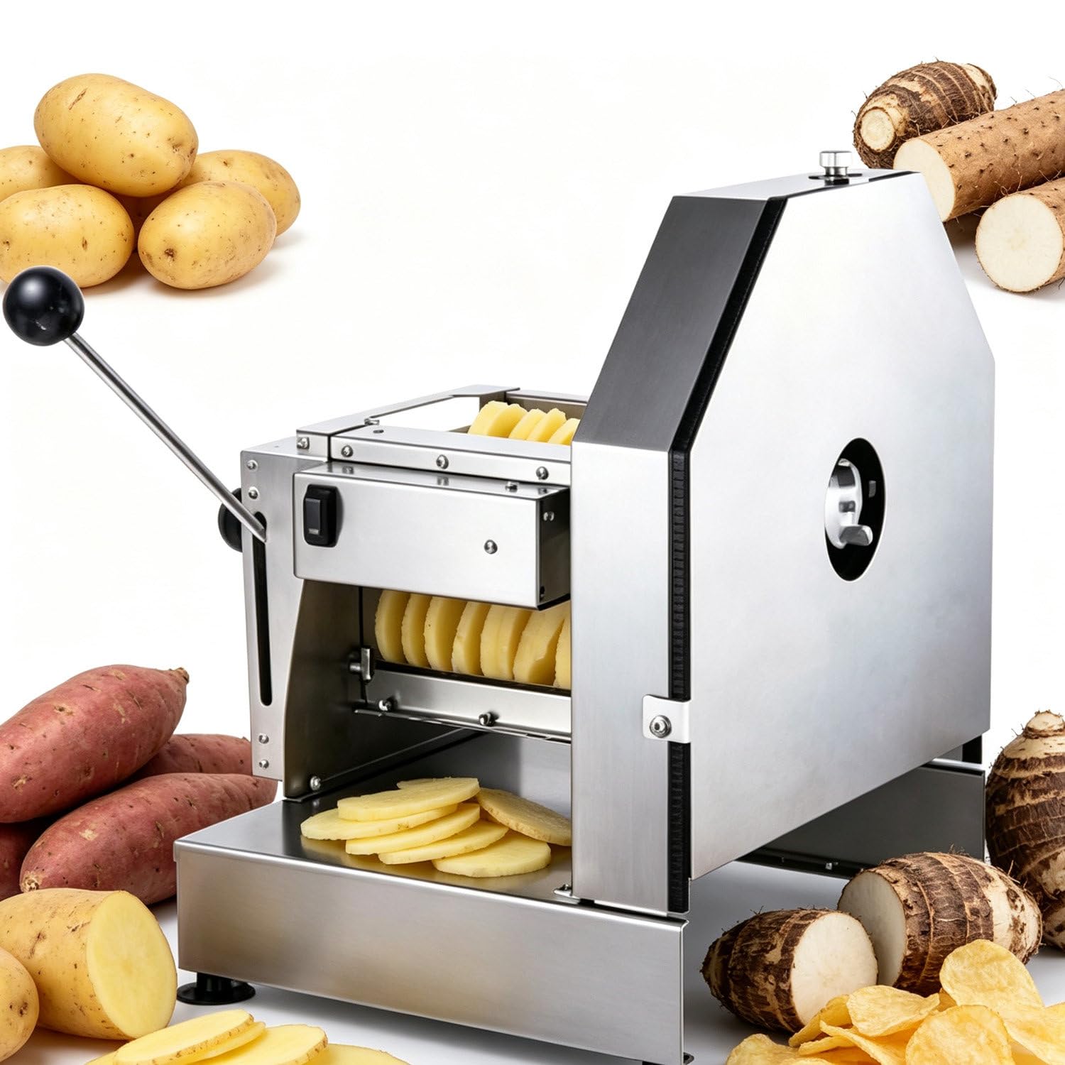 Dowpie Multicolor Electric Vegetable Slicer Safe Lock Design Catering Kitchen Slicer