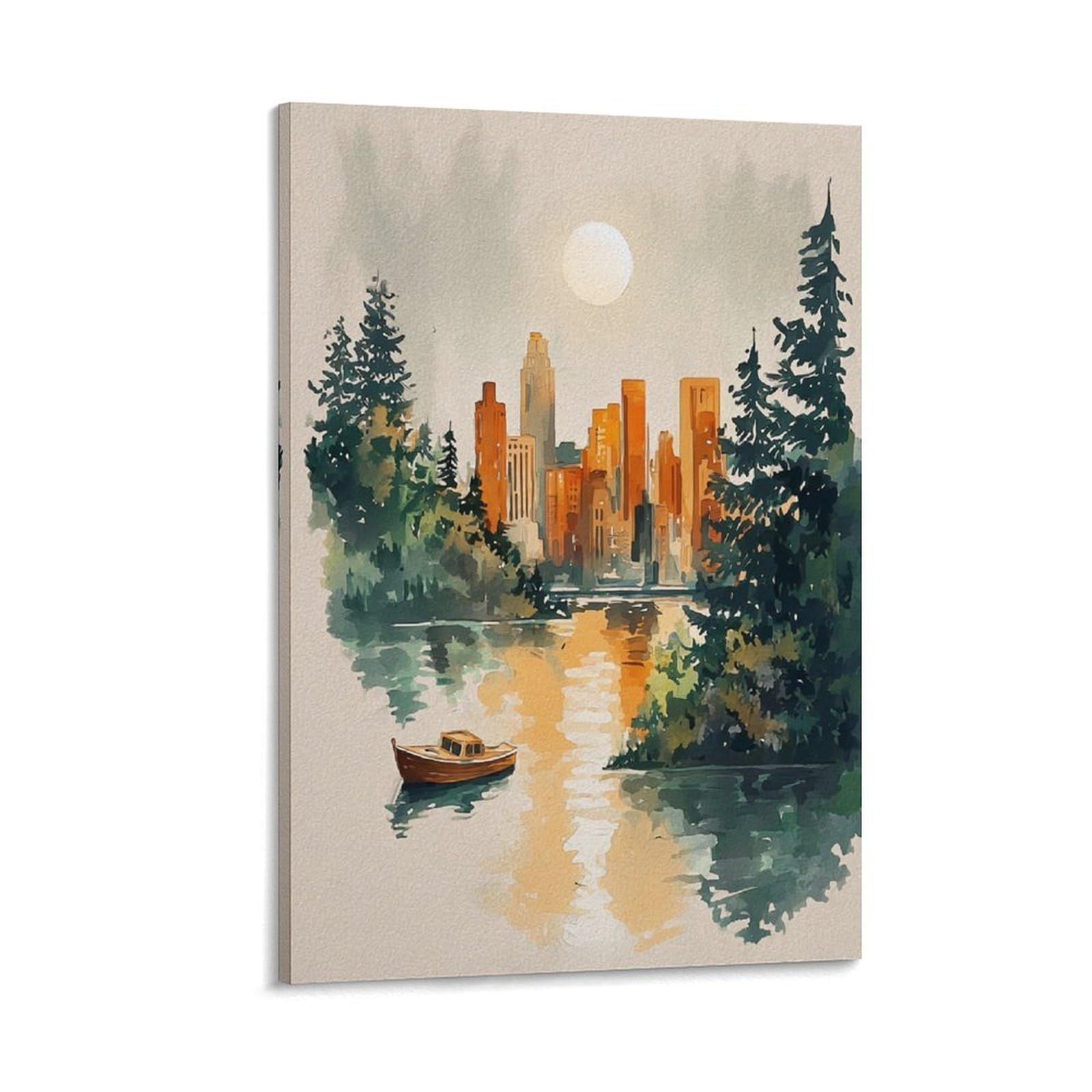 XWYMXZ Minnesota Watercolor Traditional 20x30inch(50x75cm) Vintage Travel Poster Watercolor Canvas Art